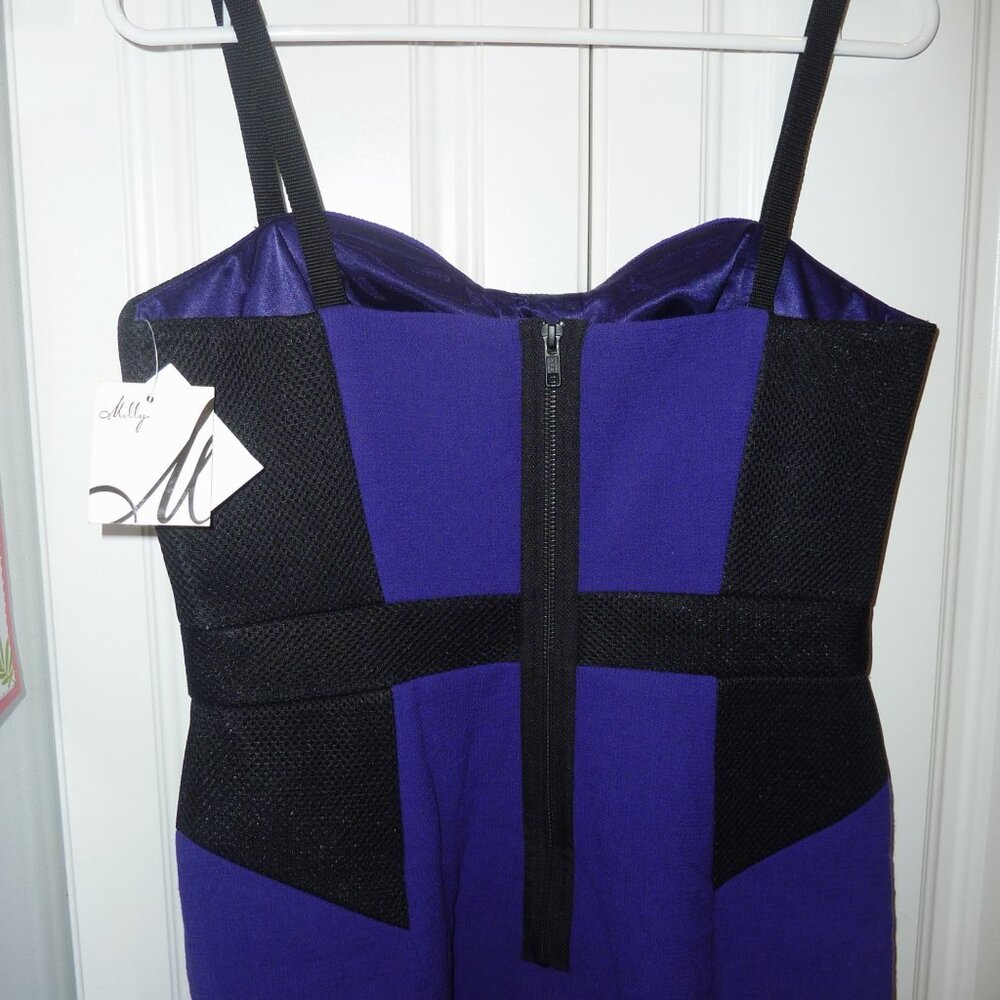NWT An Original MILLY New York BlackBerry Color-block Sheath Dress Size 8 - Picture 3 of 9